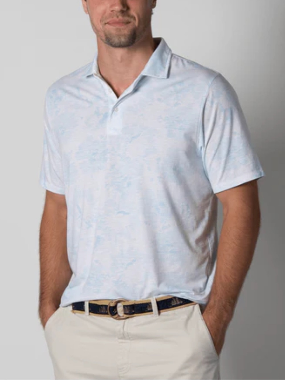 B.Draddy Tripping Gillie Polo Golf Shirt NWT Medium. Light Blue. Lightweight.‎